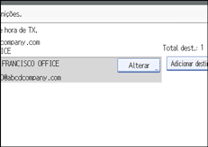 Ilustração do ecrã do painel de operação