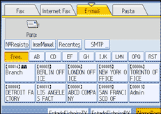 Ilustração do ecrã do painel de operação