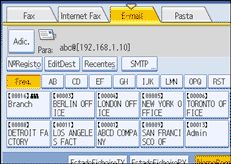 Ilustração do ecrã do painel de operação