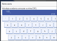 Ilustração do ecrã do painel de operação