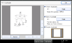 Ilustração do ecrã do painel de operação