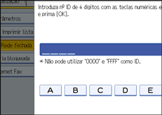 Ilustração do ecrã do painel de operação