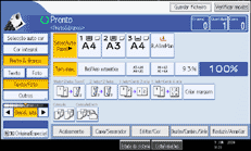 Imagem do ecrã do painel de operação