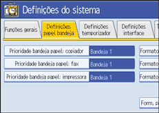Imagem do ecrã do painel de operação
