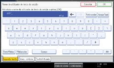 Imagem do ecrã do painel de operação