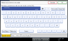 Imagem do ecrã do painel de operação
