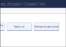Imagem do ecrã do painel de operação