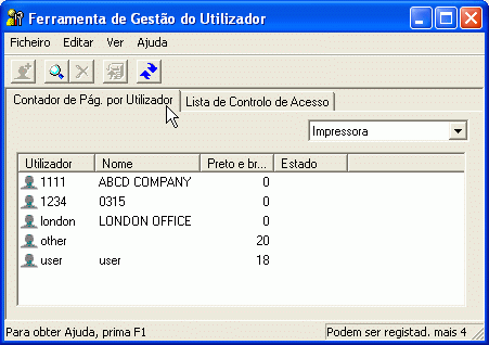Ilustração do ecrã de aplicação