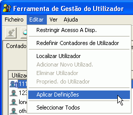 Ilustração do ecrã de aplicação