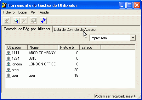 Ilustração do ecrã de aplicação