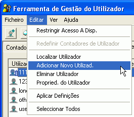 Ilustração do ecrã de aplicação