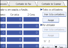 Ilustração do ecrã do painel de operação