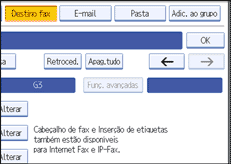 Ilustração do ecrã do painel de operação