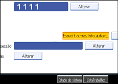 Ilustração do ecrã do painel de operação