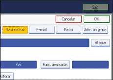 Ilustração do ecrã do painel de operação