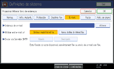 Ilustração do ecrã do painel de operação