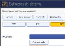 Ilustração do ecrã do painel de operação