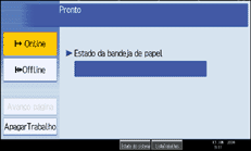 Imagem do ecrã do painel de operações