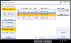 Imagem do ecrã do painel de operações
