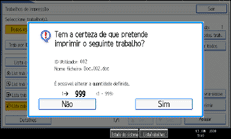 Imagem do ecrã do painel de operações