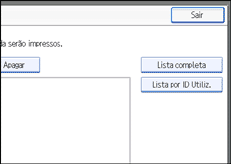 Imagem do ecrã do painel de operações
