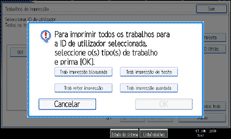 Imagem do ecrã do painel de operações