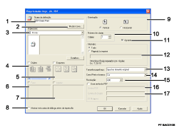 Imagem numerada da imagem do ecrã da aplicação