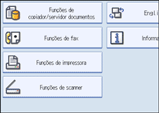 Ilustração do ecrã do painel de operação