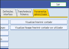 Ilustração do ecrã do painel de operação
