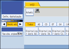 Ilustração do ecrã do painel de operação