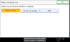 Ilustração do ecrã do painel de operação