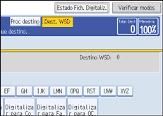 Ilustração do ecrã do painel de operação