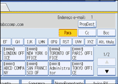 Ilustração do ecrã do painel de operação