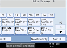 Ilustração do ecrã do painel de operação
