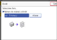 Ilustração do ecrã do painel de operação
