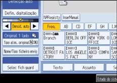 Ilustração do ecrã do painel de operação