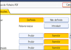 Ilustração do ecrã do painel de operação