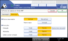 Ilustração do ecrã do painel de operação