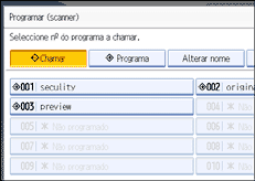 Ilustração do ecrã do painel de operação