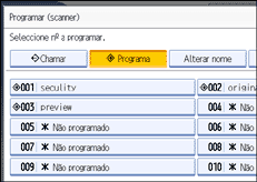 Ilustração do ecrã do painel de operação