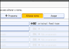Ilustração do ecrã do painel de operação