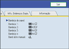 Imagem do ecrã do painel de operações.