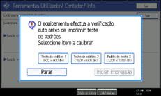 Imagem do ecrã do painel de operações.