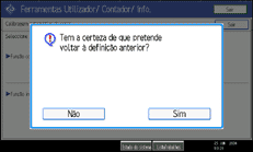 Imagem do ecrã do painel de operações.