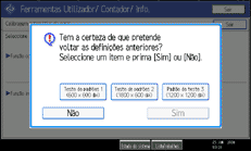 Imagem do ecrã do painel de operações.