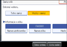 Ilustracja ekranu panela operacyjnego