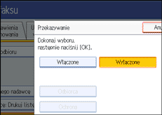 Ilustracja ekranu panela operacyjnego
