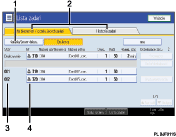 Ilustracja ekranu panela operacyjnego - wywołane funkcje z numeracją
