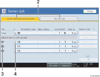 Ilustrace obrazovky ovl&aacute;dac&iacute;ho panelu �&iacute;slovan&yacute; popis obr&aacute;zku