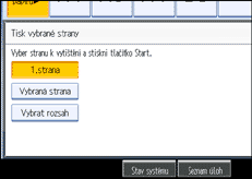 Ilustrace displeje ovládacího panelu